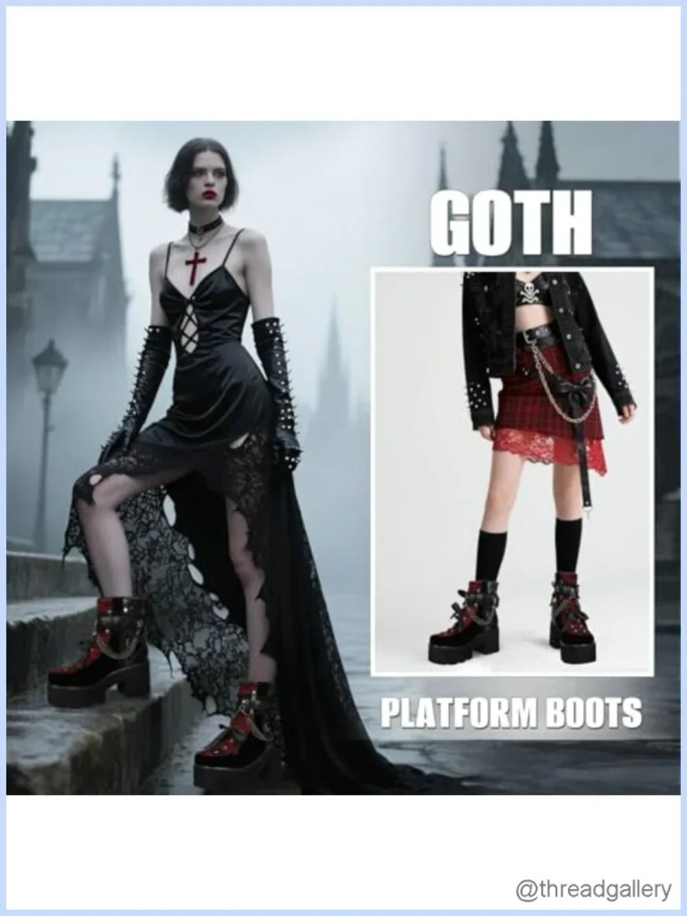Victorian Gothic Lace Up Chunky High Heel Platform Ankle Boots Punk Combat